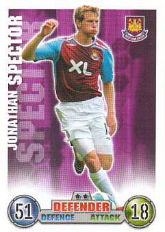 Jonathan Spector West Ham United 2007/08 Topps Match Attax Update #77